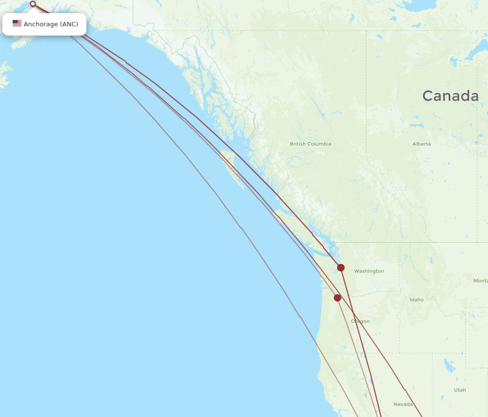 SAN-ANC flight routes