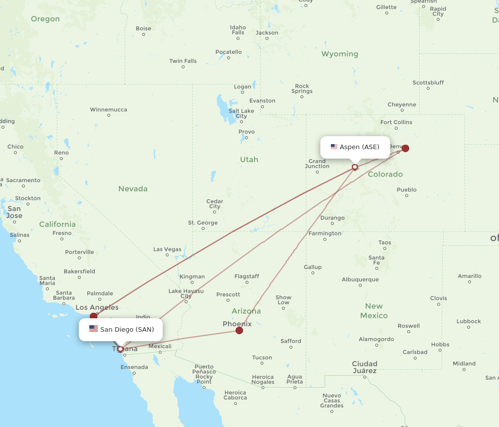 SAN-ASE flight routes