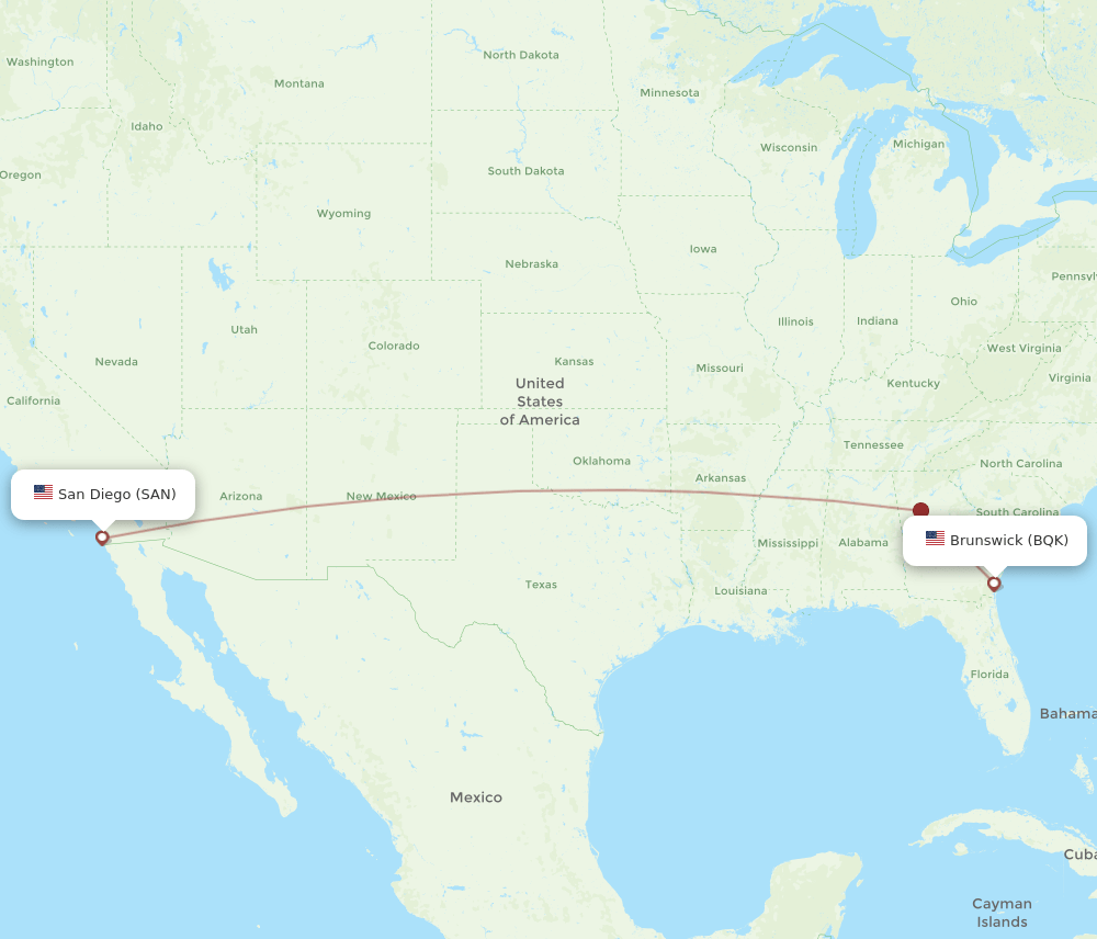 SAN-BQK flight routes