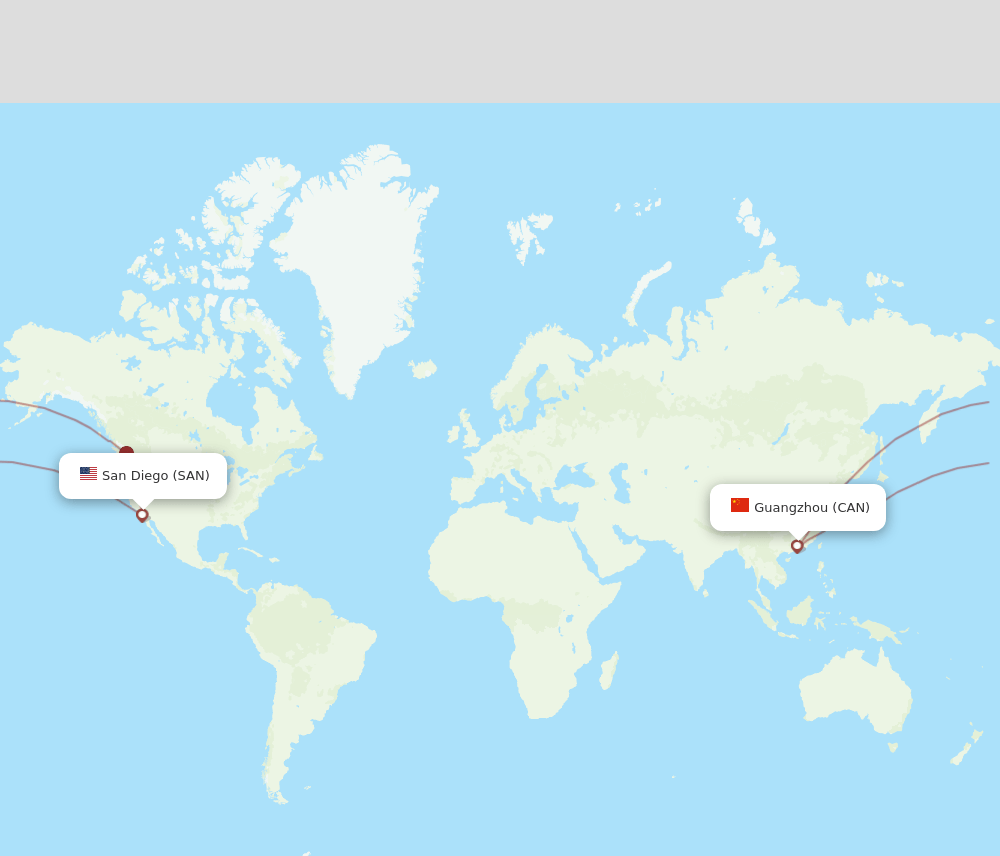 SAN-CAN flight routes