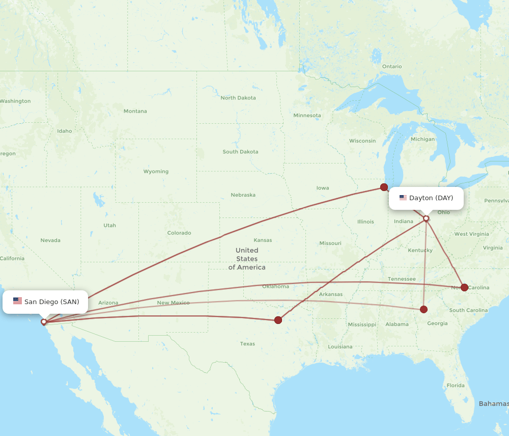 SAN-DAY flight routes