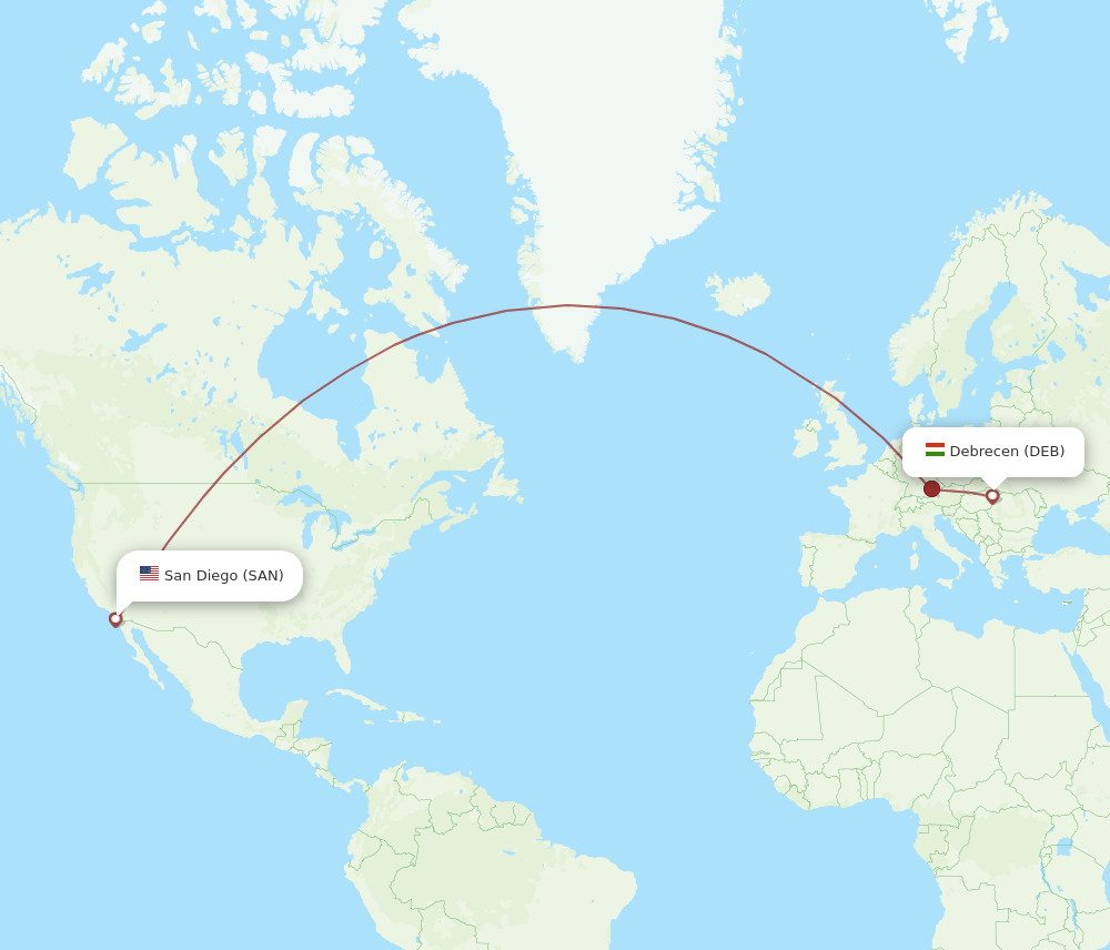 SAN-DEB flight routes