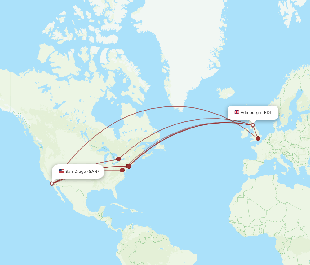SAN-EDI flight routes