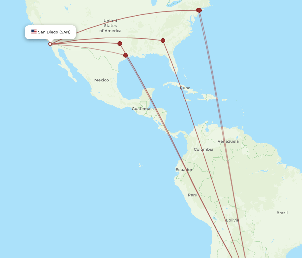 SAN-EZE flight routes