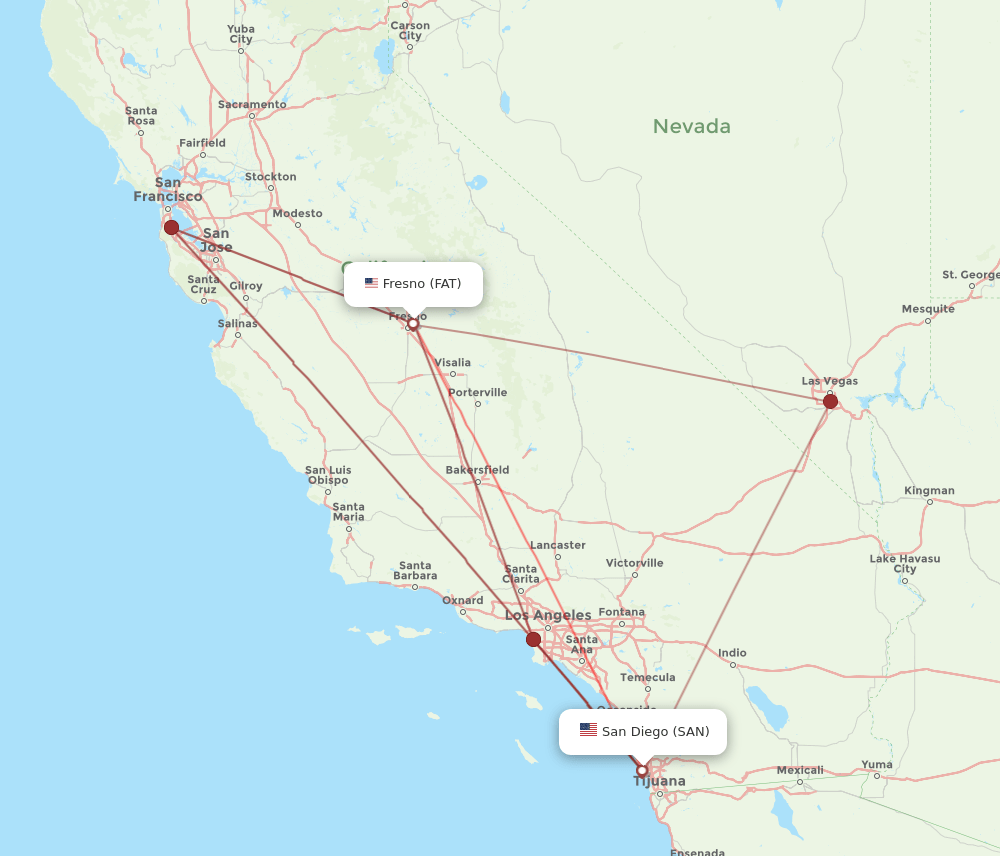 SAN-FAT flight routes