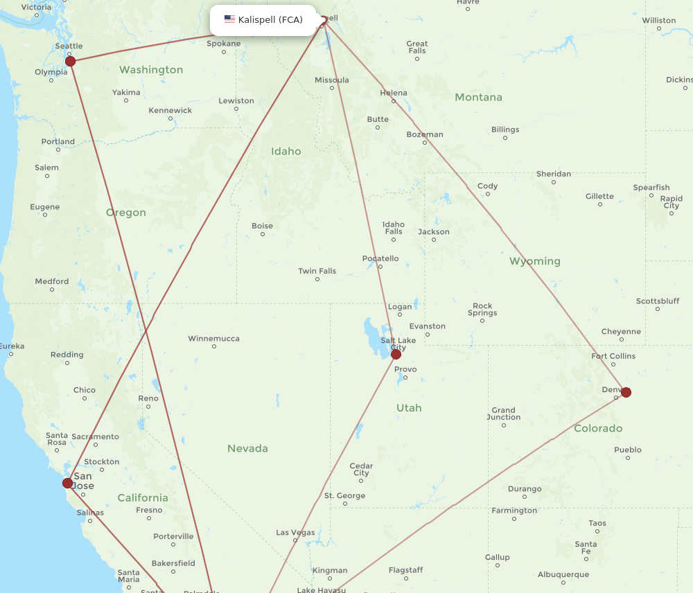 SAN-FCA flight routes