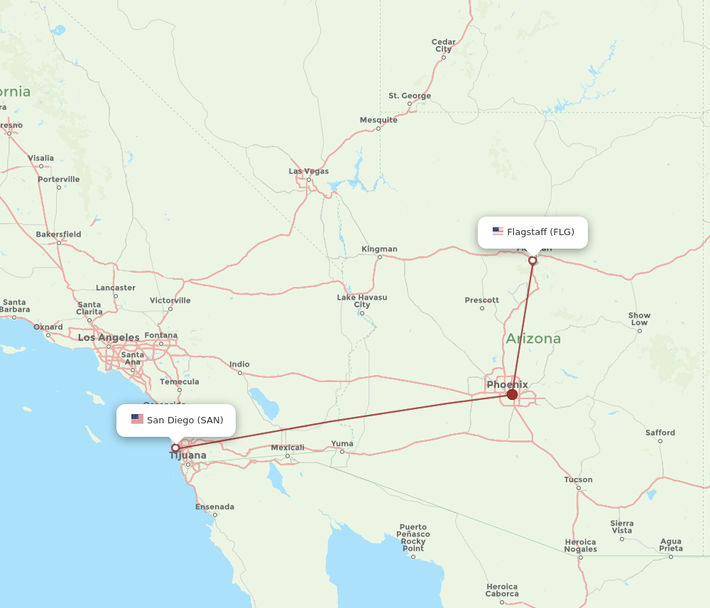 SAN-FLG flight routes