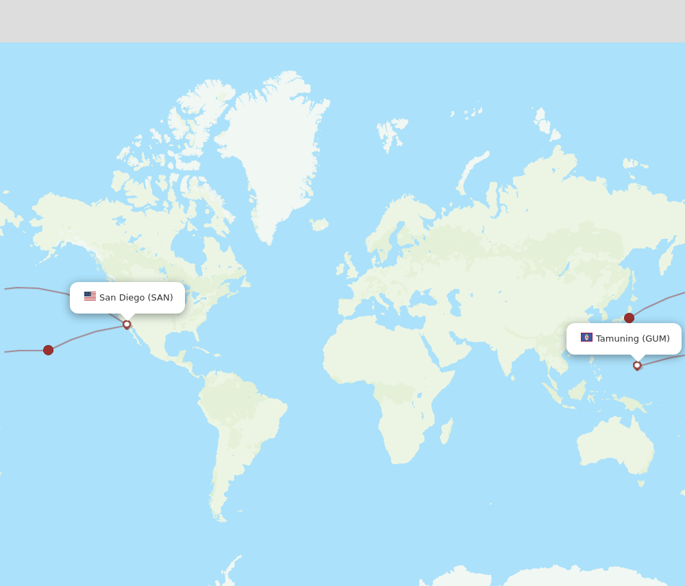 SAN-GUM flight routes