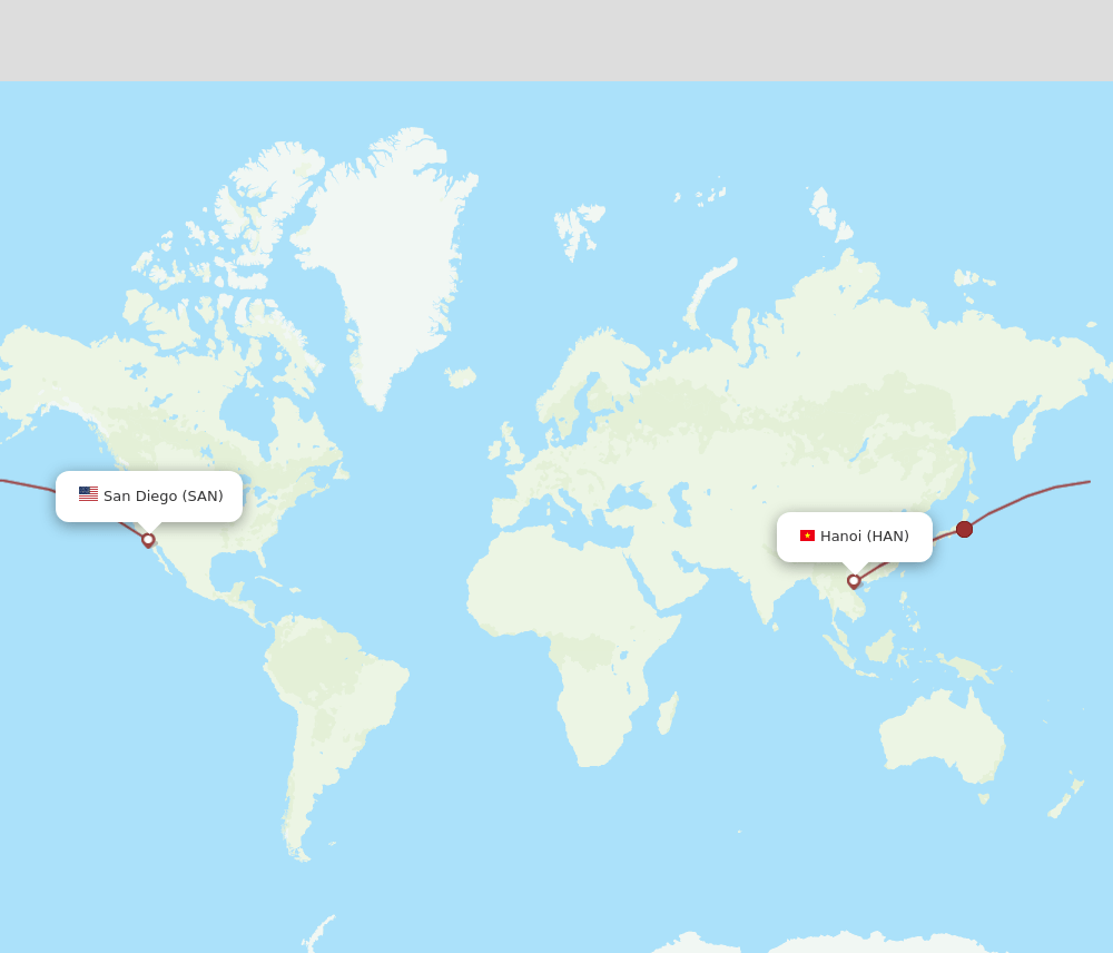 SAN-HAN flight routes