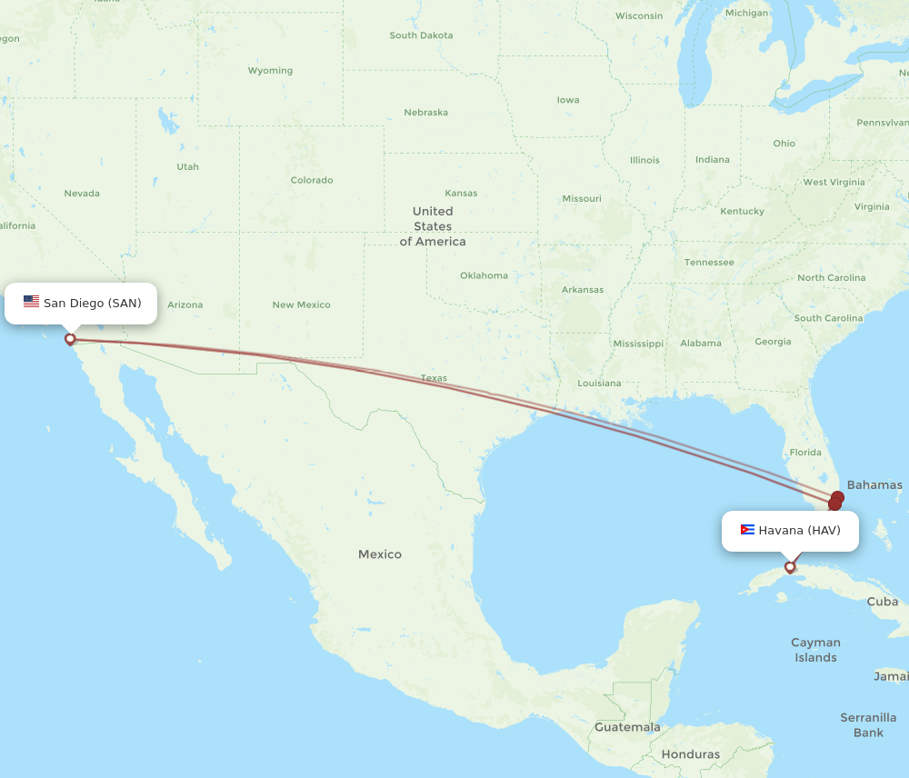 SAN-HAV flight routes
