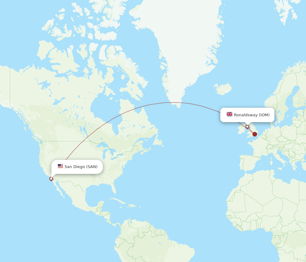 SAN-IOM flight routes