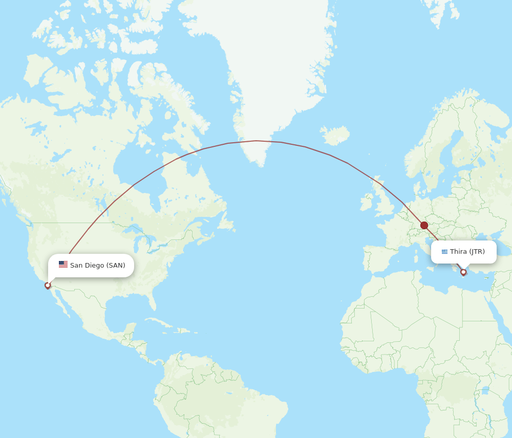 SAN-JTR flight routes