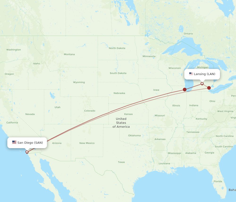 SAN-LAN flight routes