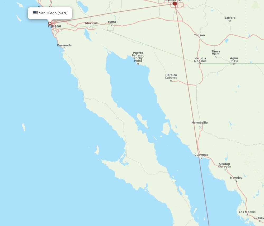 SAN-LAP flight routes