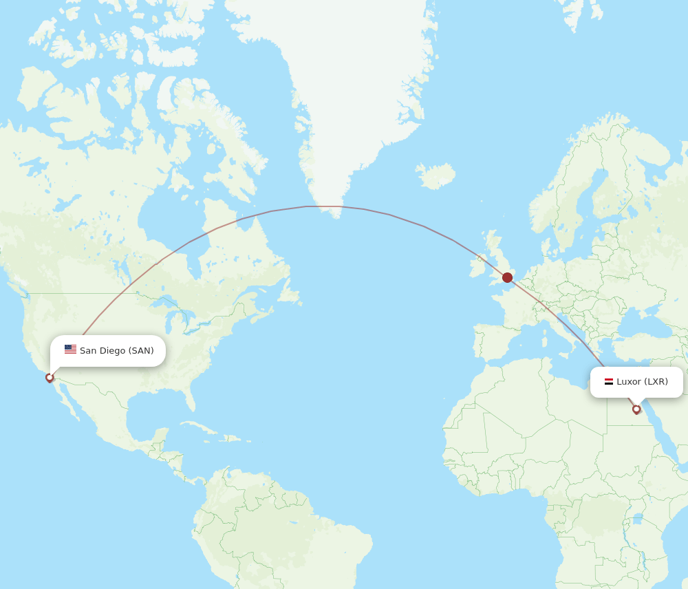 SAN-LXR flight routes