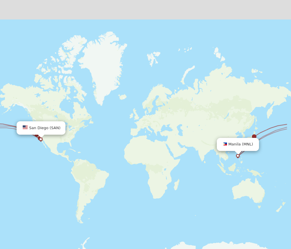 SAN-MNL flight routes