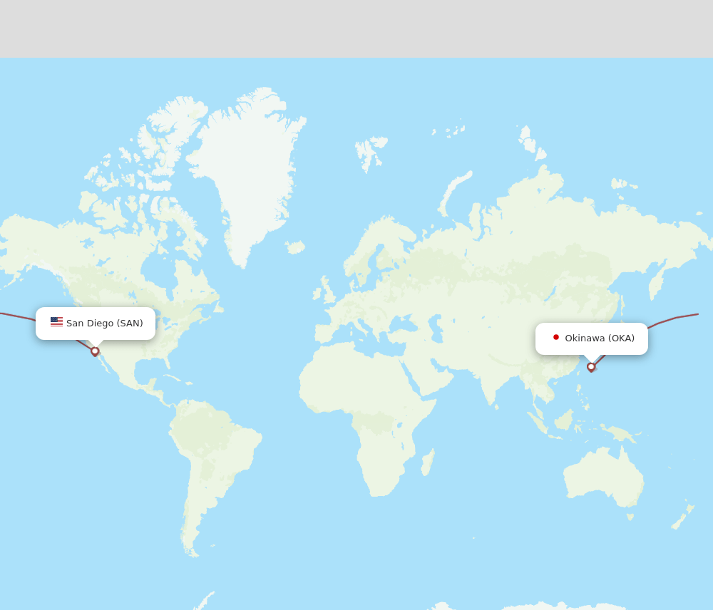 SAN to OKA flights and routes map