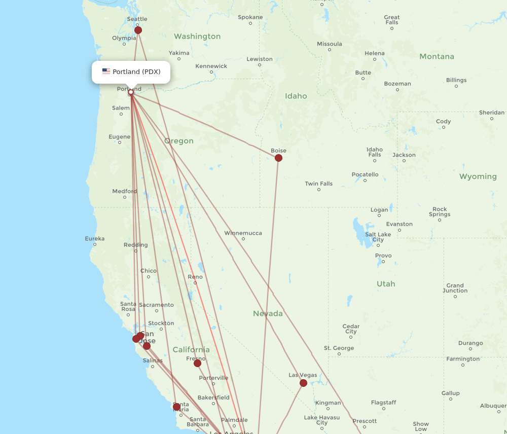 SAN-PDX flight routes