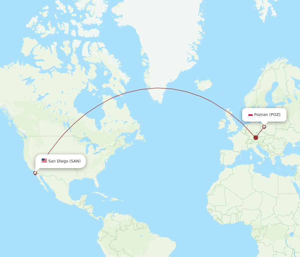 SAN-POZ flight routes