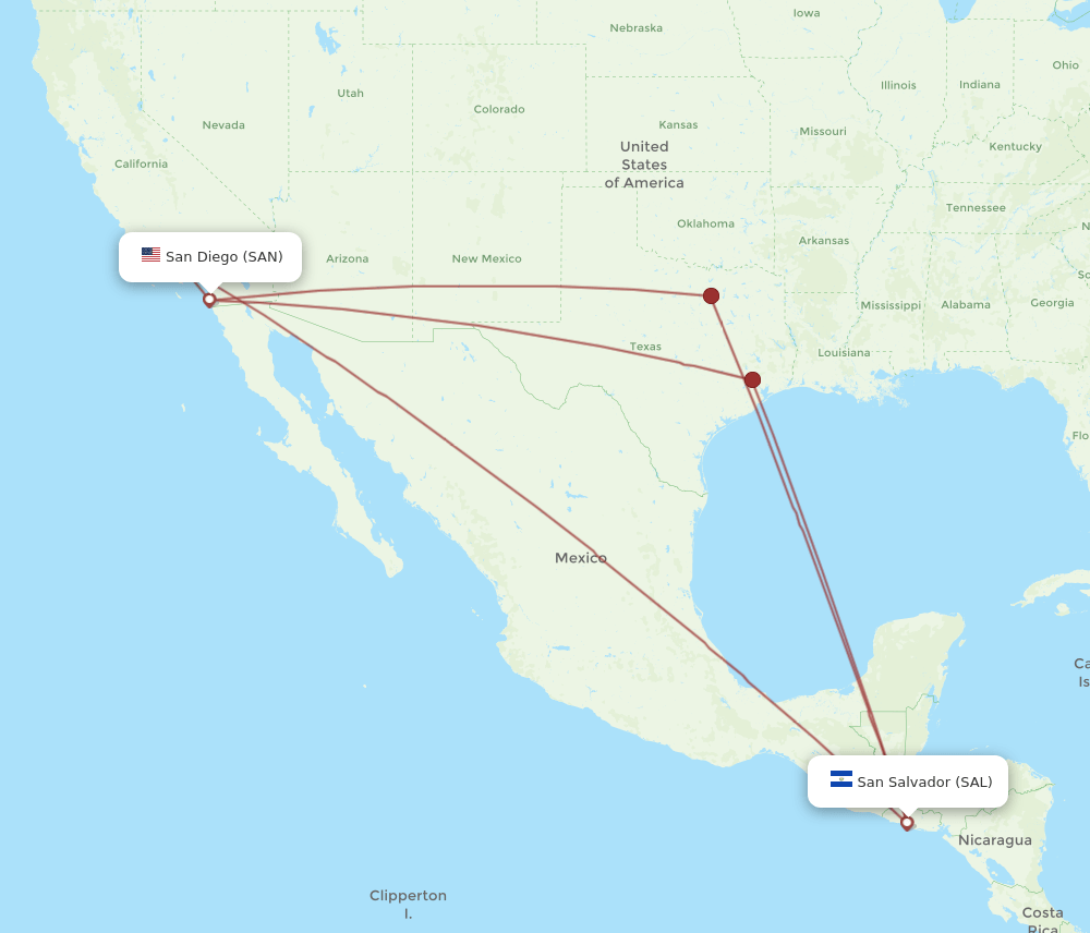 SAN-SAL flight routes