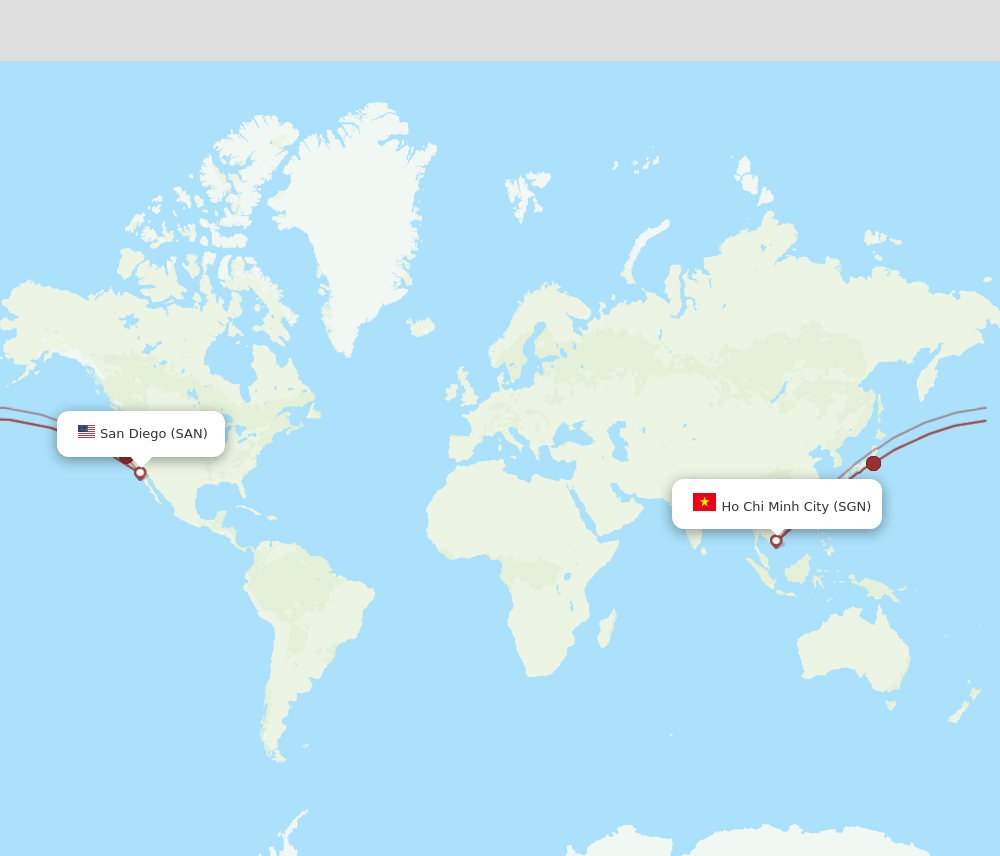 SAN-SGN flight routes