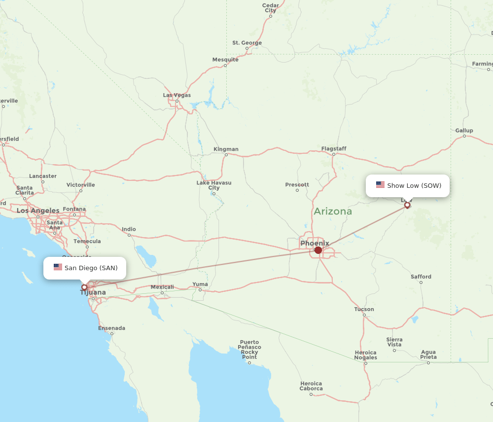 SAN-SOW flight routes