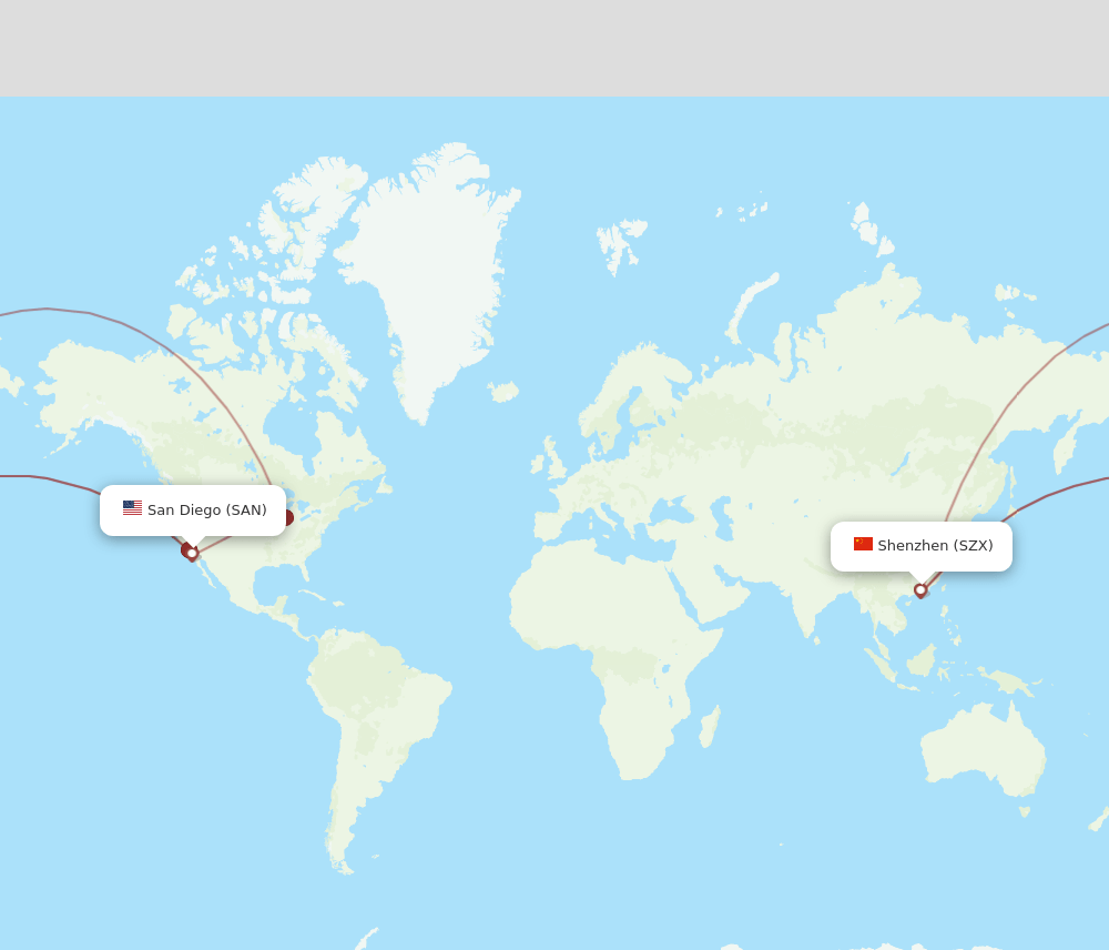 SAN-SZX flight routes