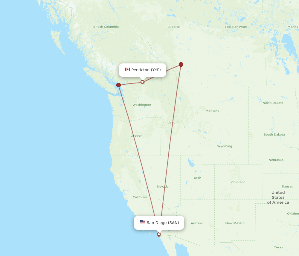 SAN-YYF flight routes