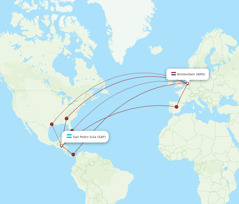 SAP-AMS flight routes