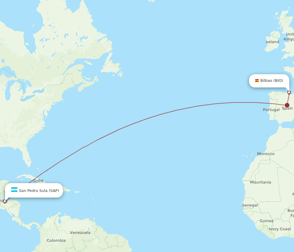 SAP to BIO flights and routes map