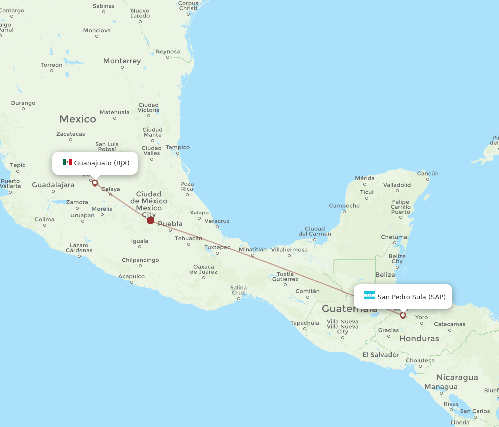 SAP-BJX flight routes