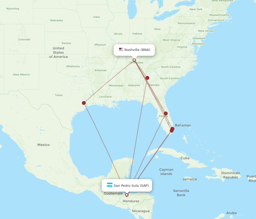 SAP-BNA flight routes