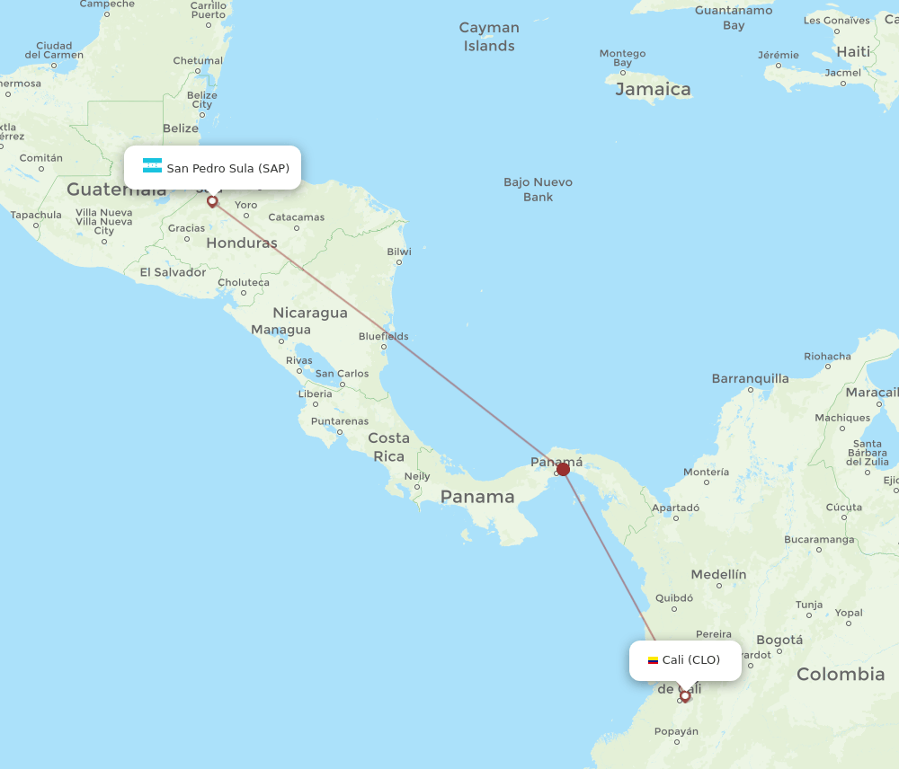 SAP-CLO flight routes