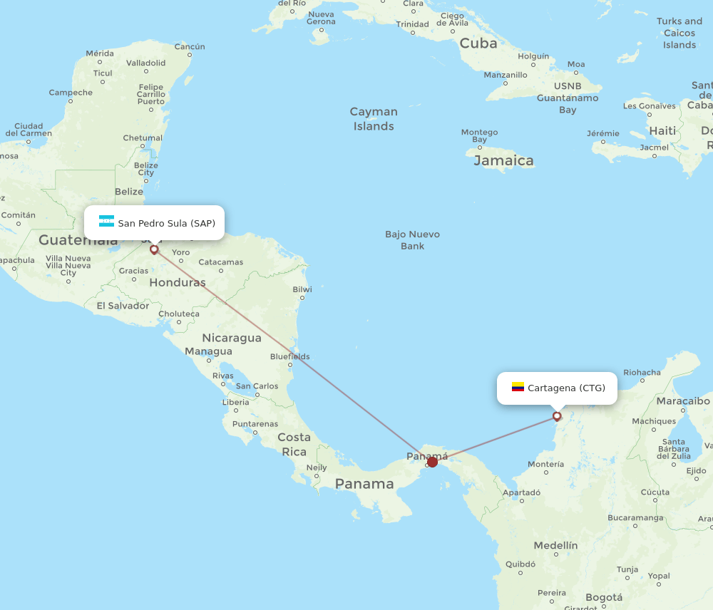 SAP-CTG flight routes