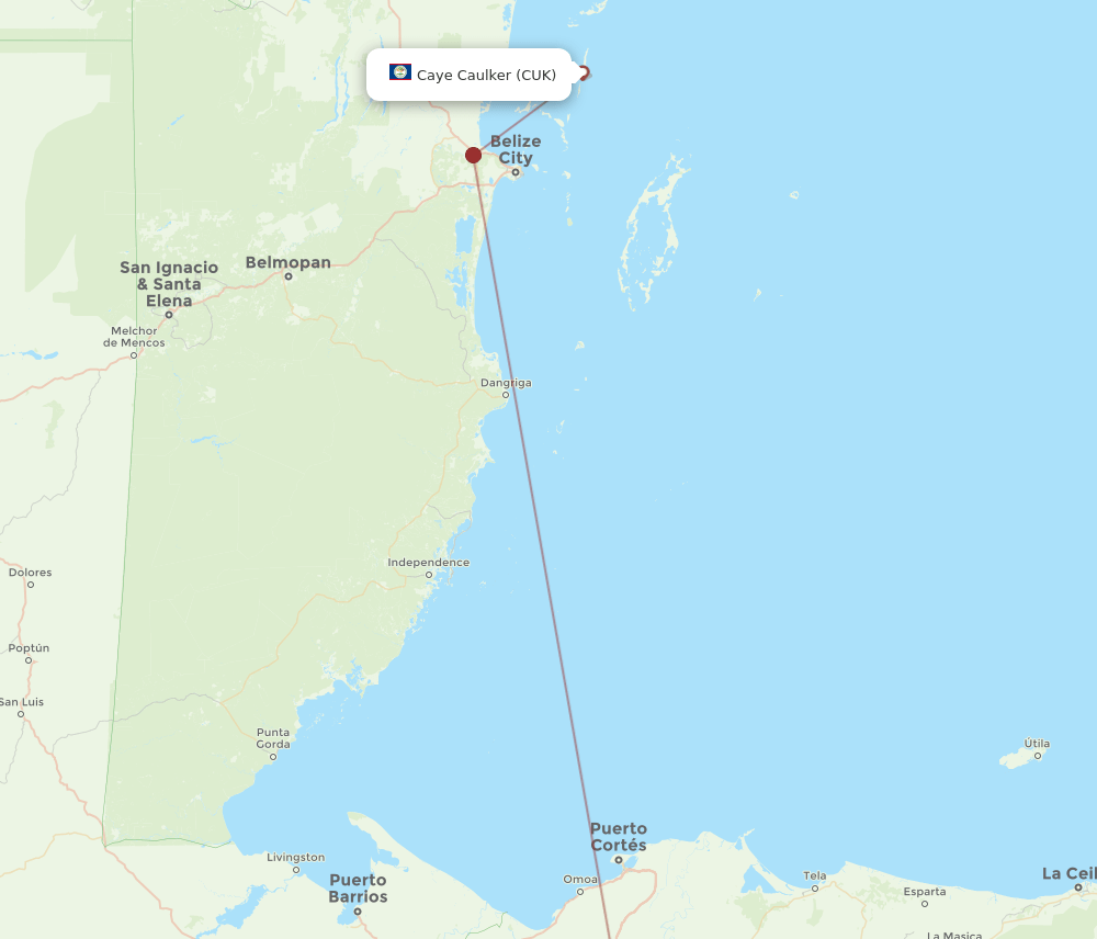 SAP to CUK flights and routes map