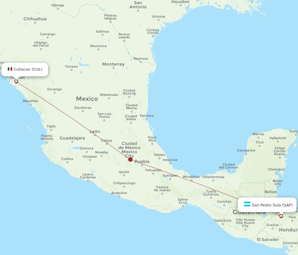 SAP-CUL flight routes