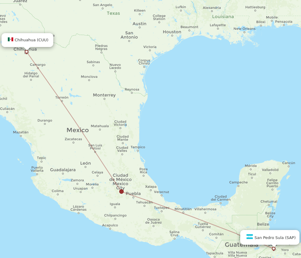SAP-CUU flight routes