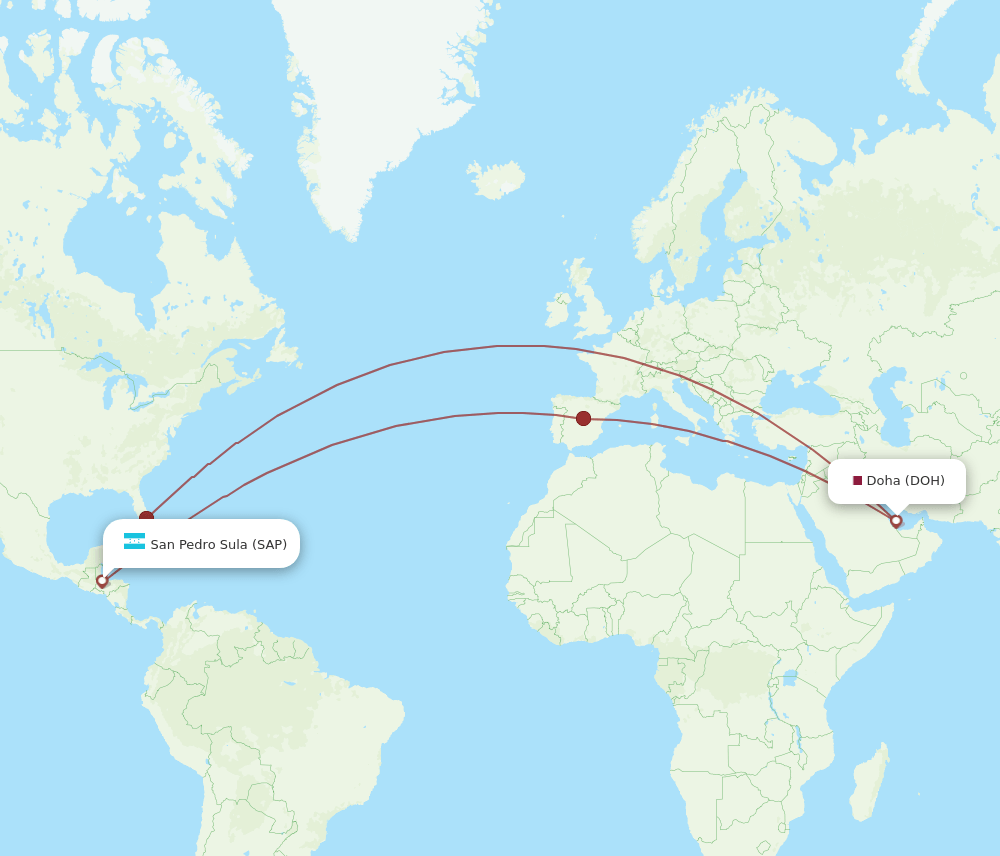 SAP to DOH flights and routes map