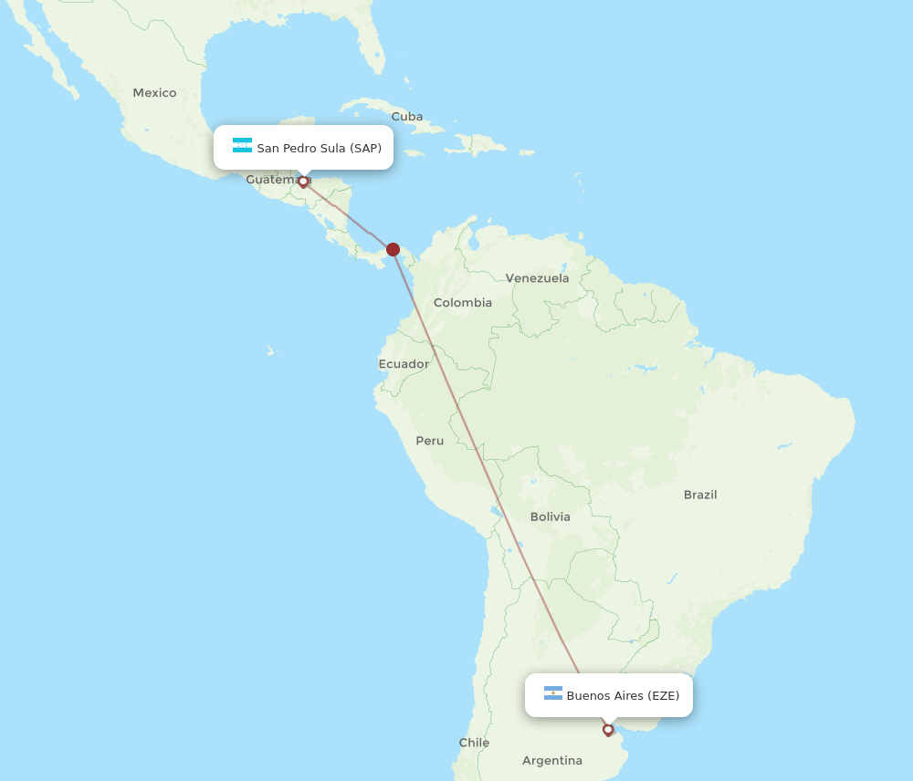 SAP to EZE flights and routes map