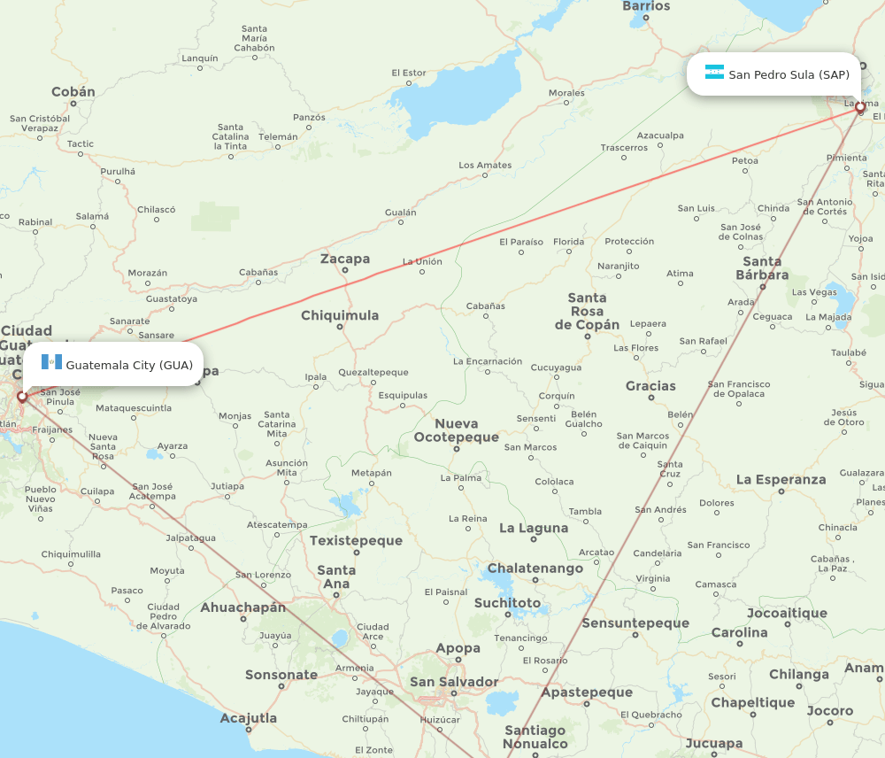 SAP-GUA flight routes