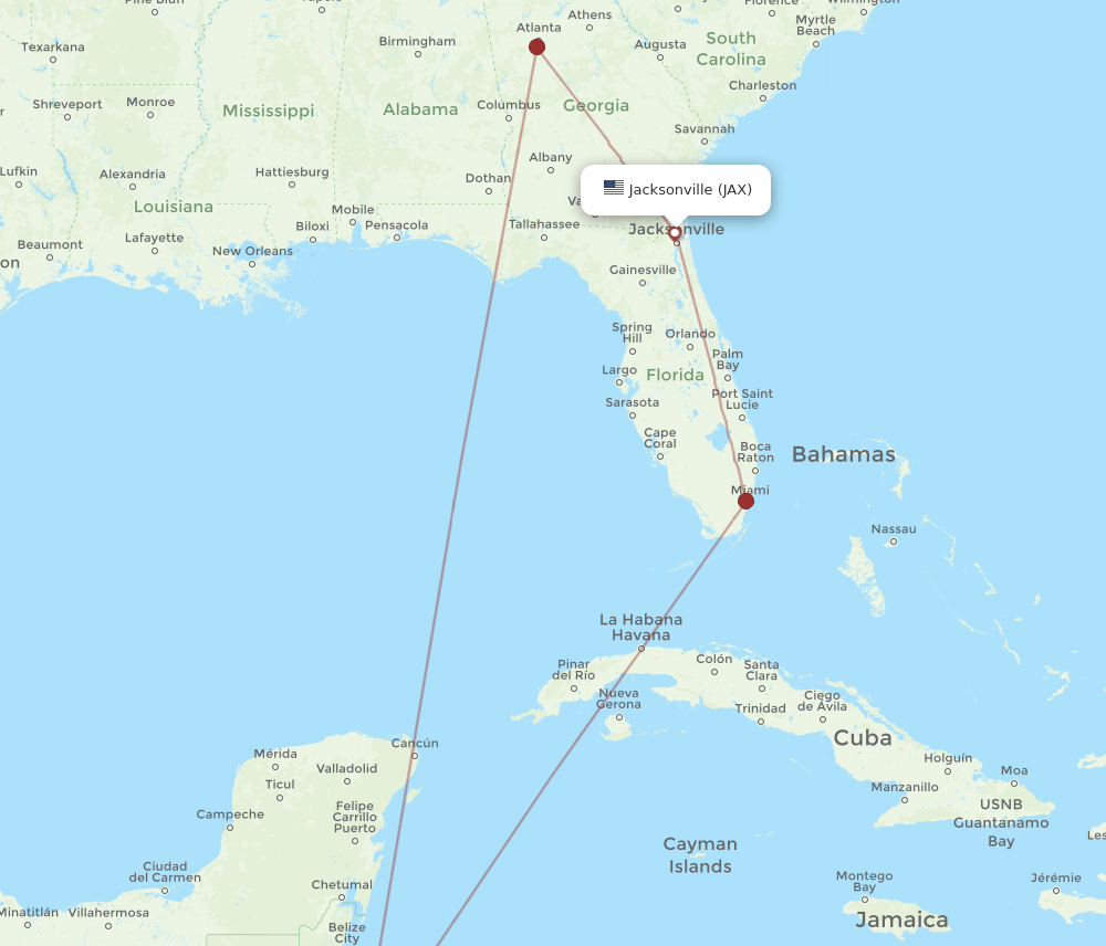 SAP-JAX flight routes