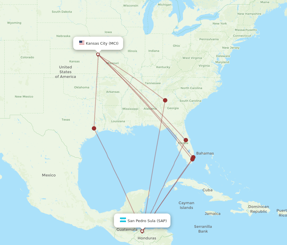SAP-MCI flight routes