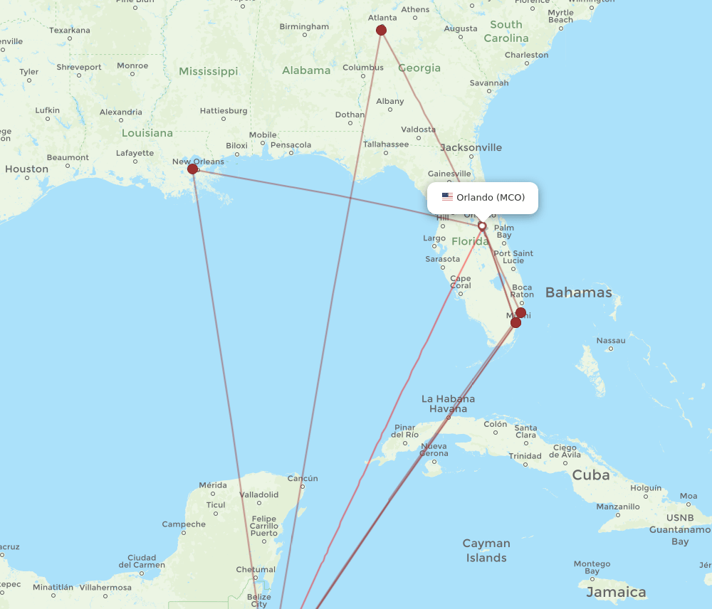 SAP-MCO flight routes