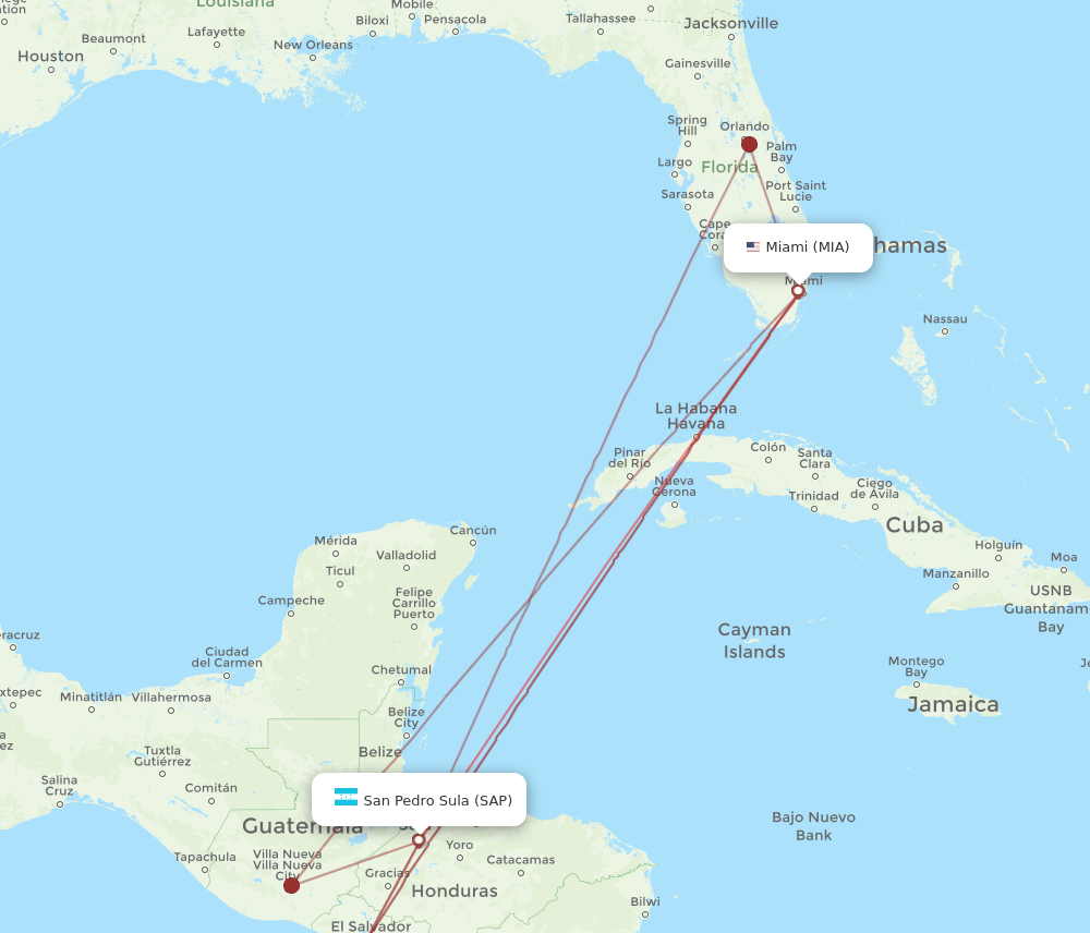 SAP-MIA flight routes