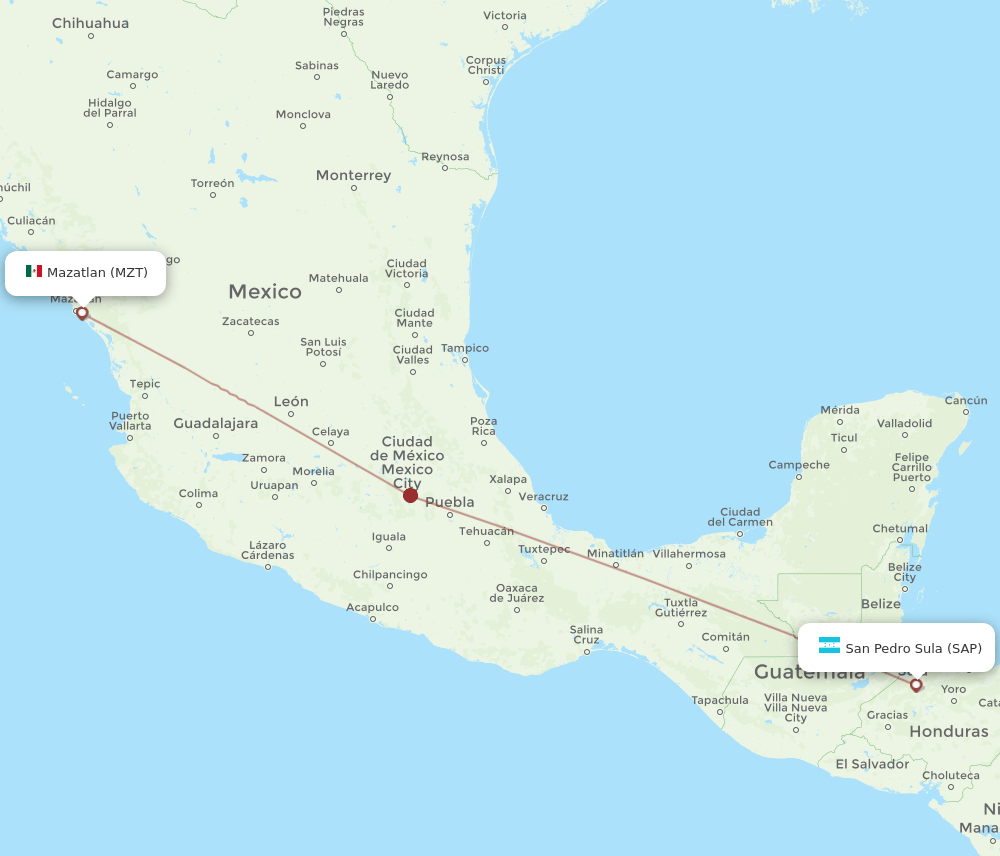SAP-MZT flight routes