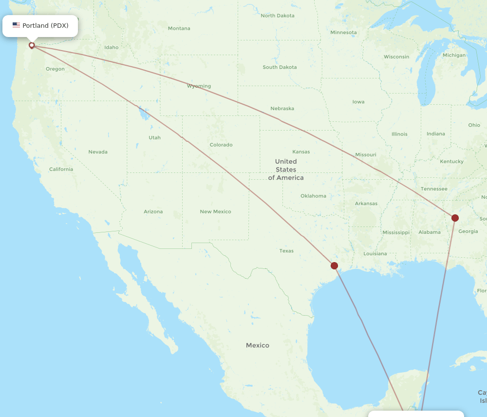 SAP-PDX flight routes