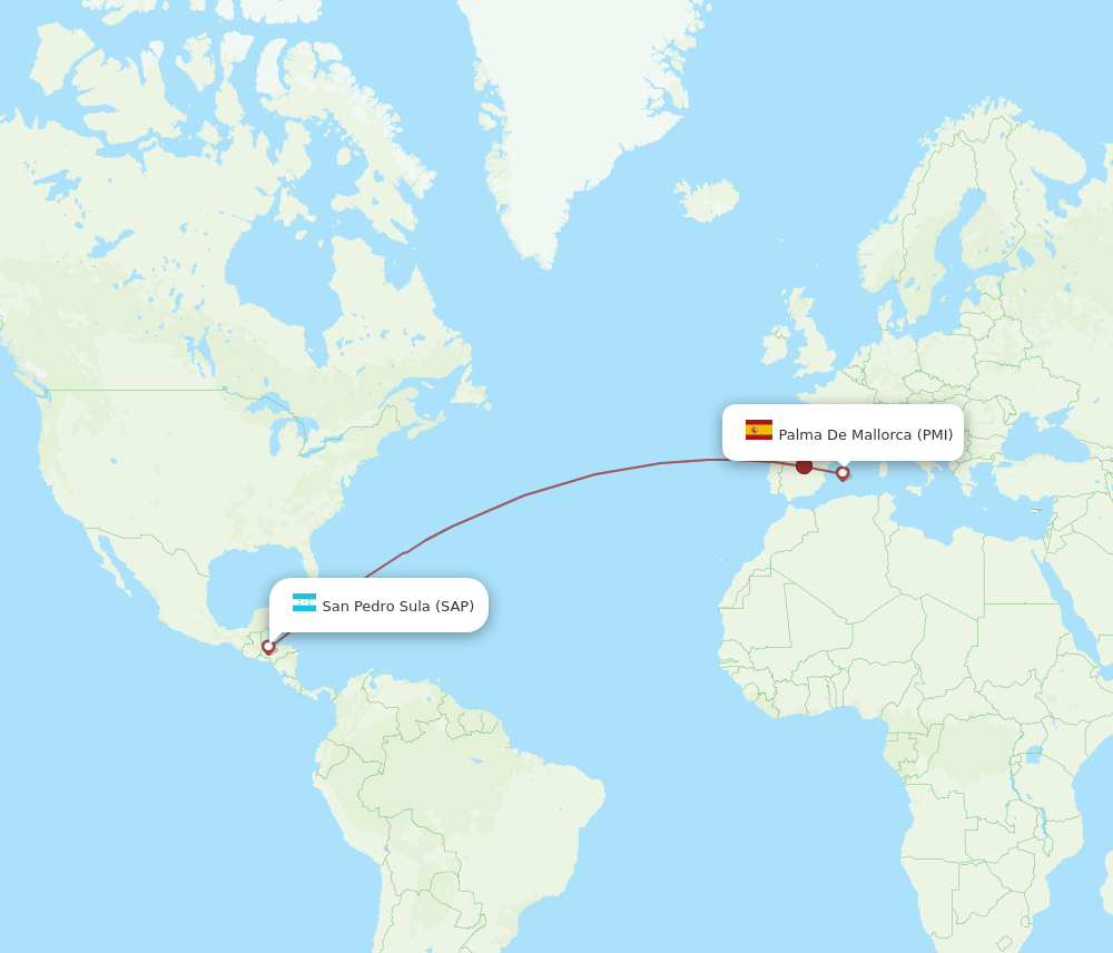 SAP to PMI flights and routes map