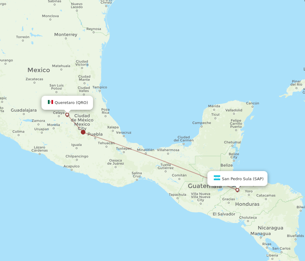 SAP-QRO flight routes