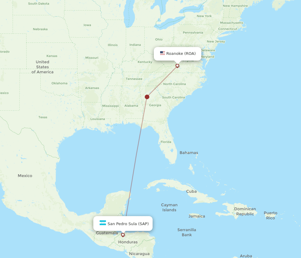 SAP-ROA flight routes