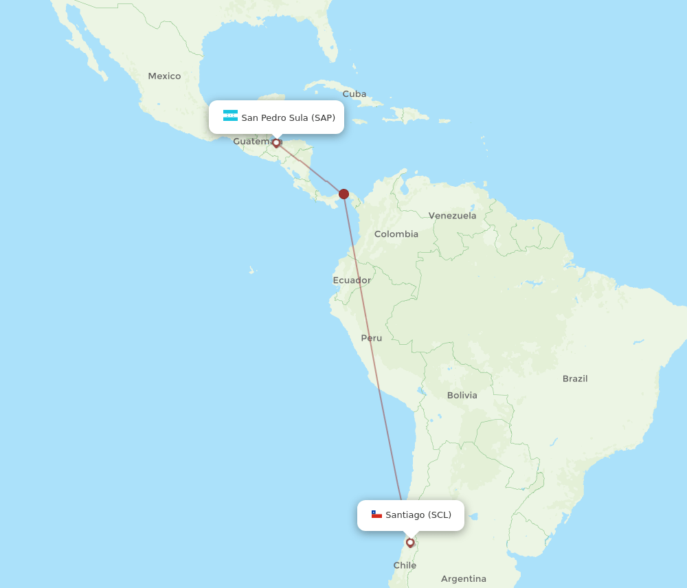 SAP-SCL flight routes